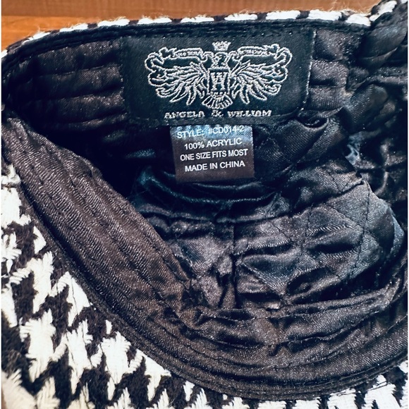 🌟HP🌟NWOT Black & White Soft Houndstooth Cadet Cap by Angela & William OSFM - Picture 11 of 13